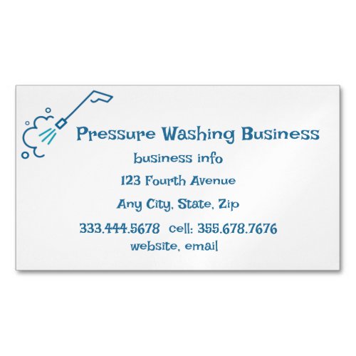 Pressure Power Washing Service Custom  Business Card Magnet