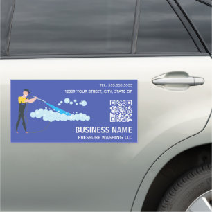 Pressure Wash Custom QR Car Magnet