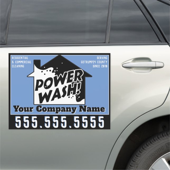 Pressure Wash Power Wash LG Truck Promo Car Magnet (In Situ)