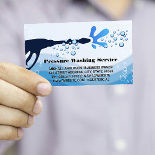 Pressure Wash Water Spray Soap Bubbles Business Card