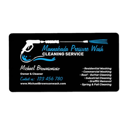Pressure Washer Black Power Wash Cleaner CLEANING Label