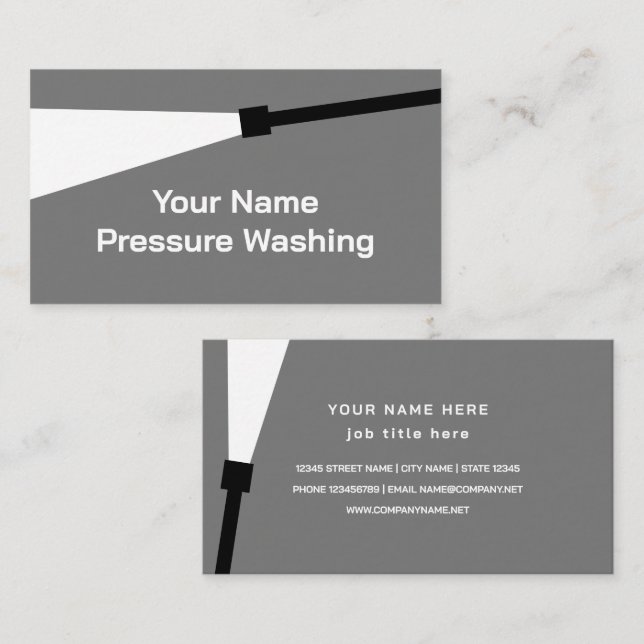 Pressure Washer Cleaning business card template (Front/Back)