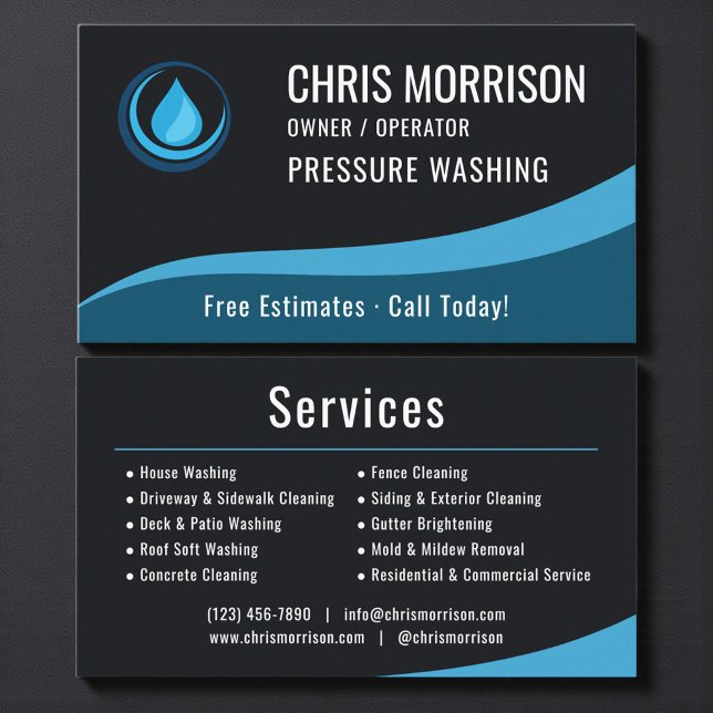 Pressure Washer Service  Business Card (Creator Uploaded)