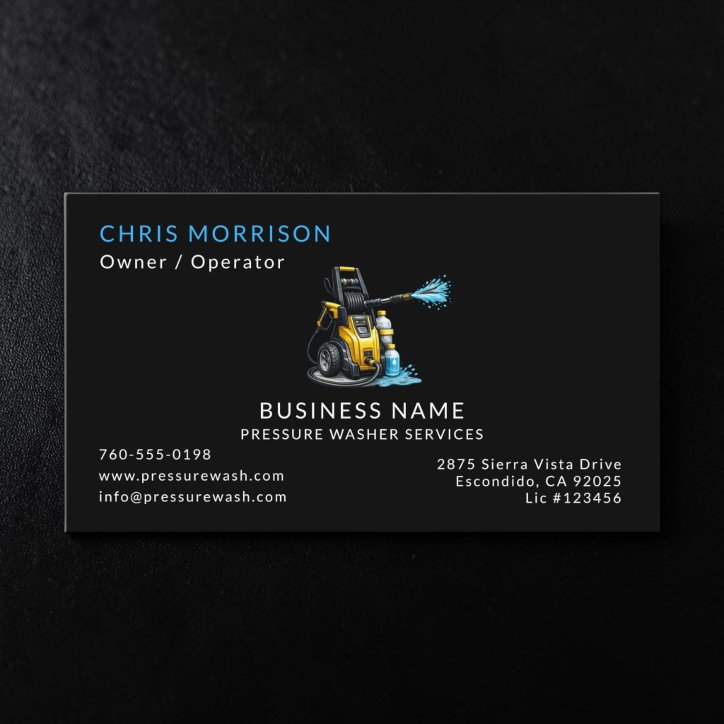 Pressure Washer Services Business Card
