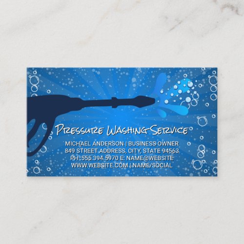 Pressure Washer  Soap Bubbles  Water Spray Business Card