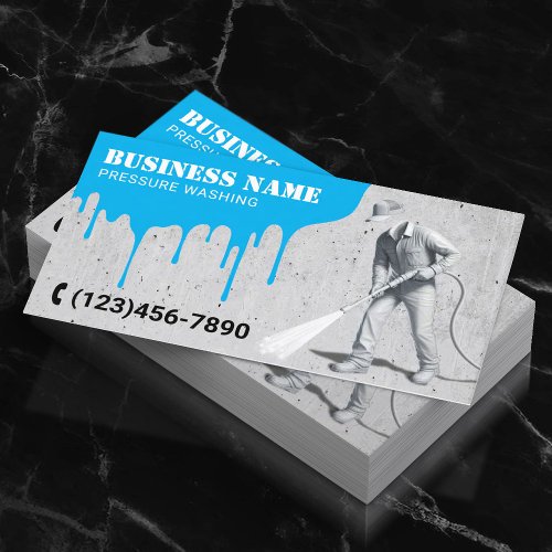 Pressure Washing 3D Power Washer House Cleaning Business Card
