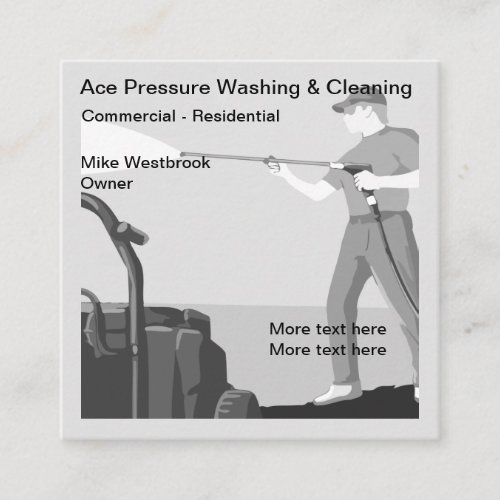 Pressure Washing And Cleaning Square Business Card