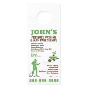 Pressure washing and Lawn Care Door Hanger