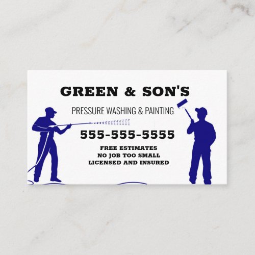 Pressure washing and Painting Business Card