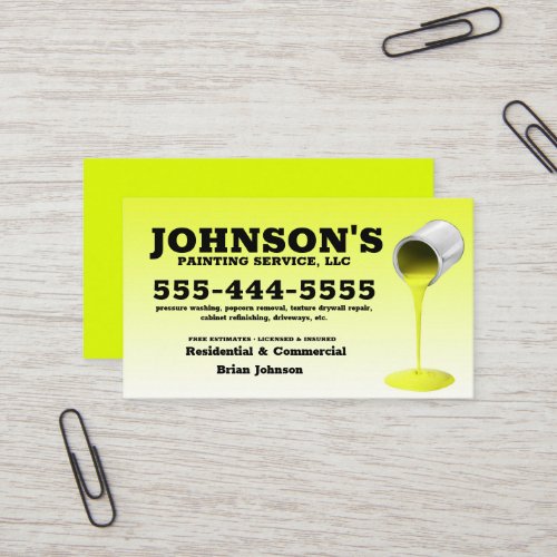 Pressure washing and Painting with details Busines Business Card