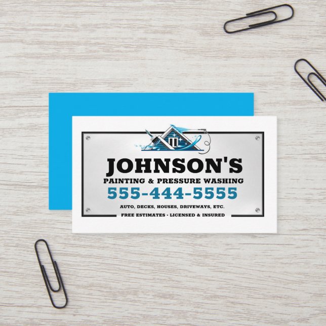 Pressure washing and Painting with details Business Card (Front/Back In Situ)