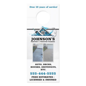 Pressure washing and Painting with details  Door Hanger