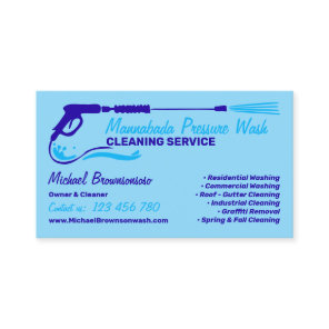 Pressure Washing Black Power blue navy Business Card