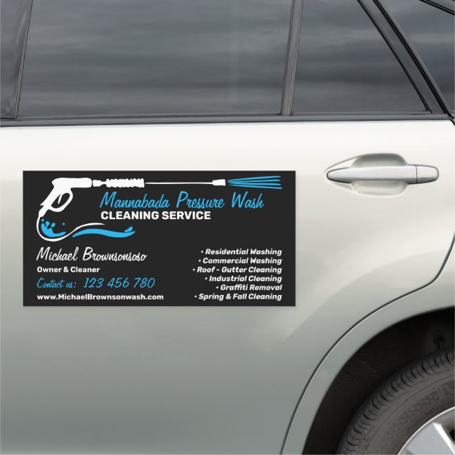 Pressure Washing Black Power Wash Cleaner Services Car Magnet