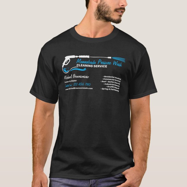 Pressure Washing Black Power Wash Cleaning T-Shirt