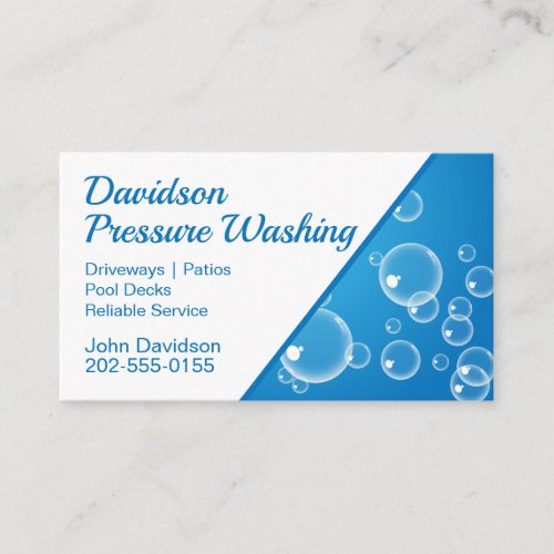 Pressure Washing Blue Bubble Business Card