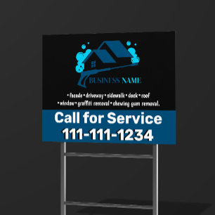 Pressure Washing Blue Power Washer House Cleaning Sign
