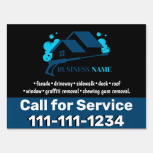 Pressure Washing Blue Power Washer House Cleaning Sign