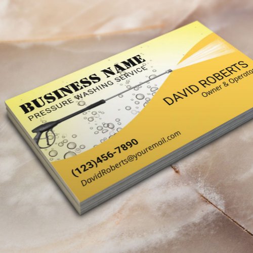 Pressure Washing Bubbles Gold Power Wash Cleaning Business Card