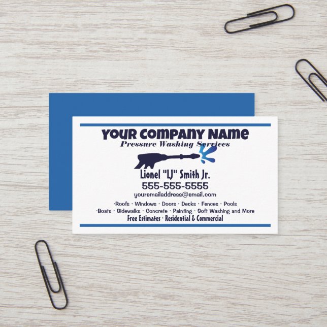 Pressure Washing Business Card (Front/Back In Situ)
