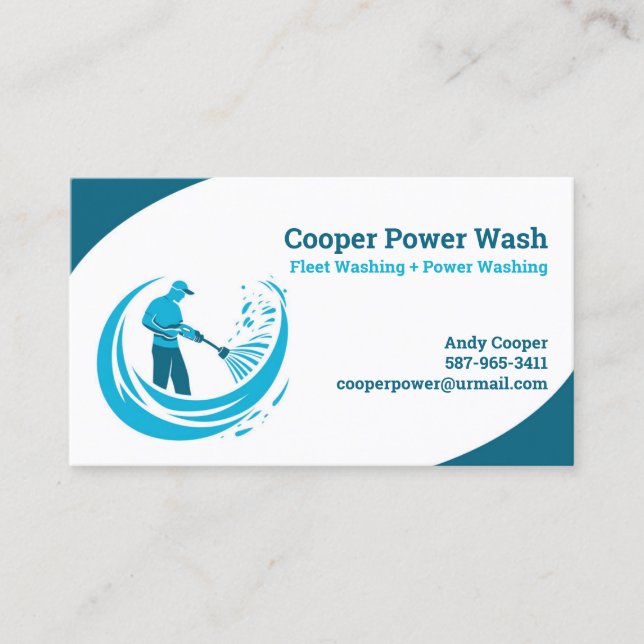 Pressure Washing Business Card Template (Front)