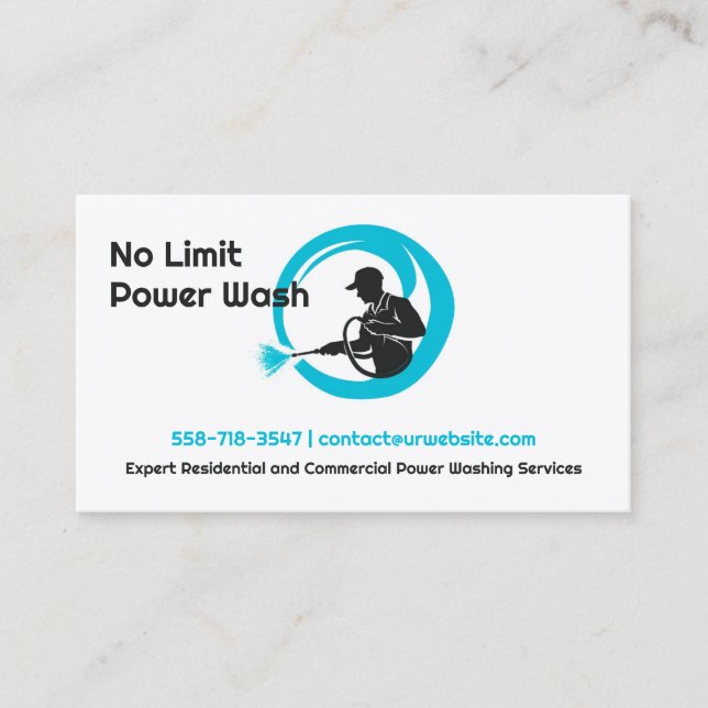 Pressure Washing Business Card Template (Front)