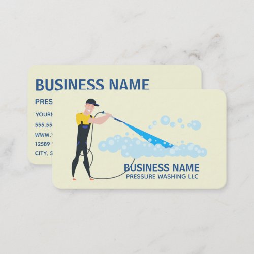 Pressure Washing Car House Power Wash Cleaning Business Card
