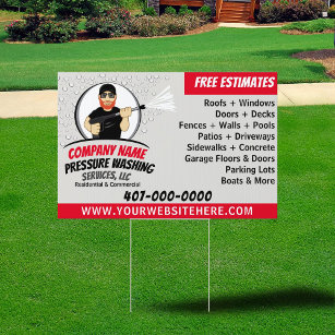 Pressure Washing & Cleaning 12"x18" Template Sign