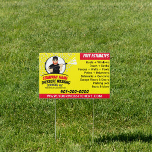 Pressure Washing & Cleaning 12"x18" Template Sign