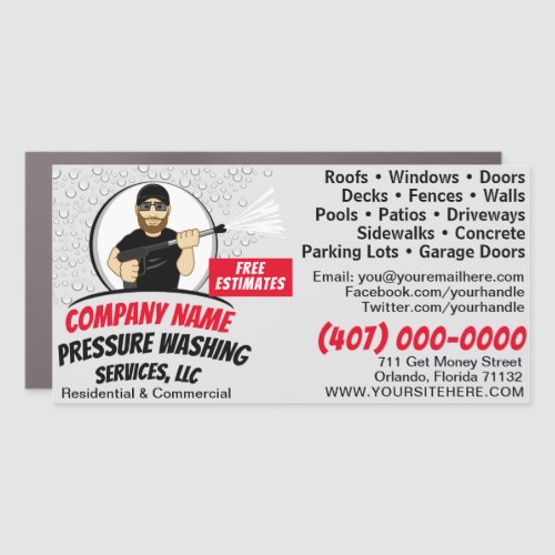 Pressure Washing  Cleaning 12x24 Template Car M Car Magnet