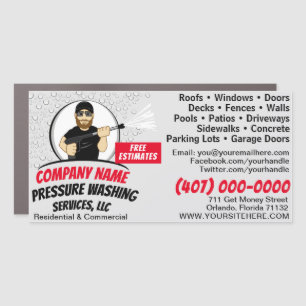 Pressure Washing & Cleaning 12"x24" Template Car M Magnet