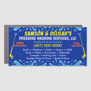 Pressure Washing & Cleaning 12"x24" Template Car Magnet