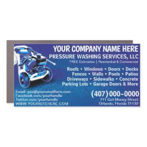 Pressure Washing & Cleaning 12"x24" Template Car Magnet