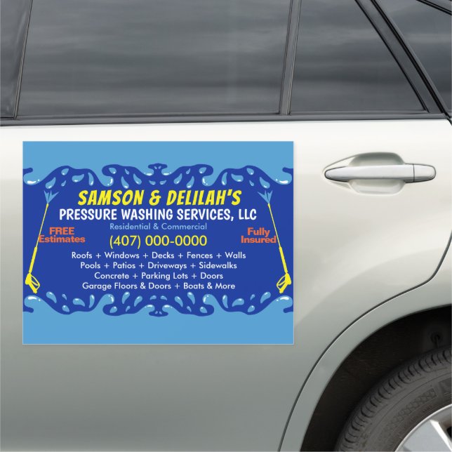 Pressure Washing & Cleaning 18"x24" Car Magnet (In Situ)