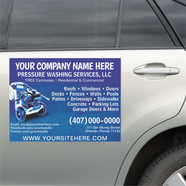 Pressure Washing & Cleaning 18"x24" Template Car M Car Magnet (In Situ)