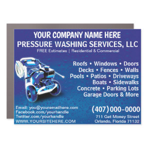 Pressure Washing & Cleaning 18"x24" Template Truck Car Magnet