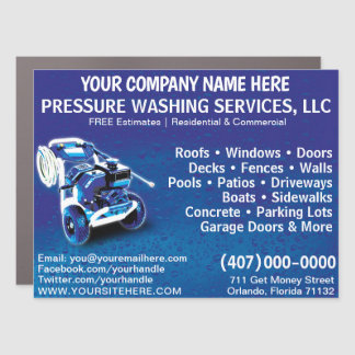 Pressure Washing & Cleaning 18"x24" Template Truck Car Magnet