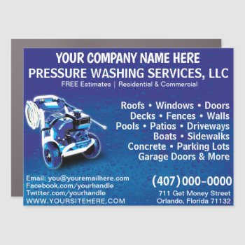 Pressure Washing & Cleaning 18"x24" Template Truck Car Magnet by WhizCreations at Zazzle