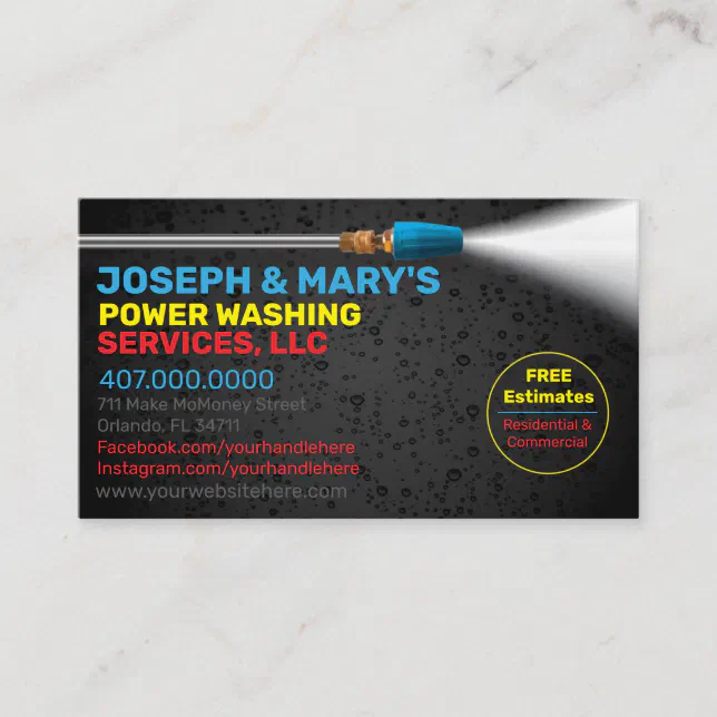 Pressure Washing & Cleaning Business Card Template | Zazzle