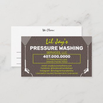 Pressure Washing & Cleaning Business Card Template by WhizCreations at Zazzle