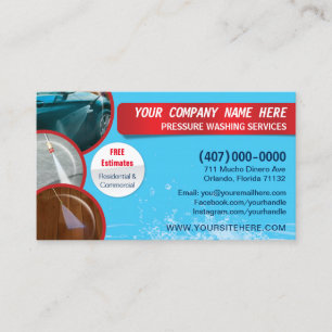 Pressure Washing & Cleaning Business Card Template