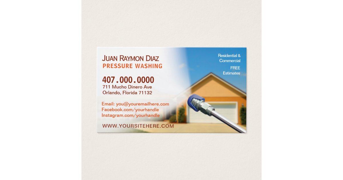 Pressure Washing & Cleaning Business Card Template ...