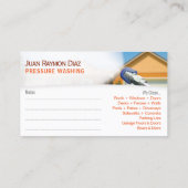 Pressure Washing & Cleaning Business Card Template (Back)