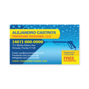 Pressure Washing & Cleaning Business Card Template