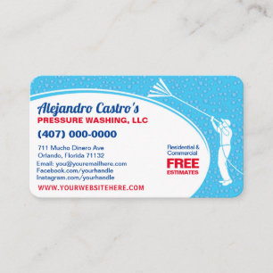 Pressure Washing & Cleaning Business Card Template