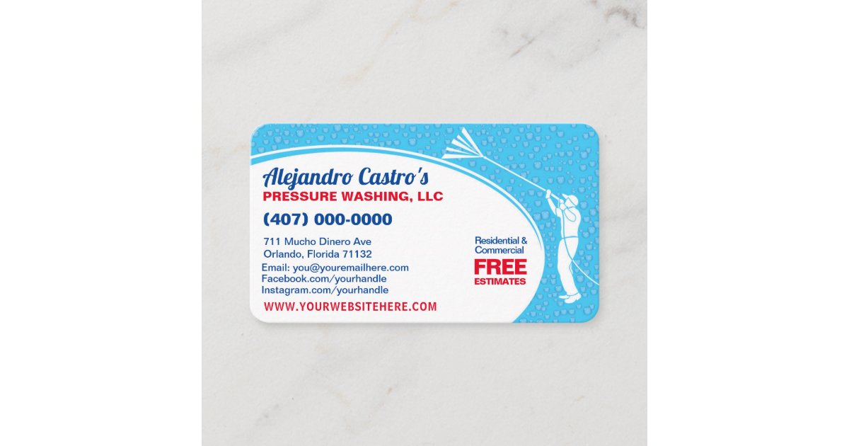 pressure washing business card templates