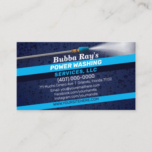 Customizable Pressure Washing &amp; Cleaning Business Card Template