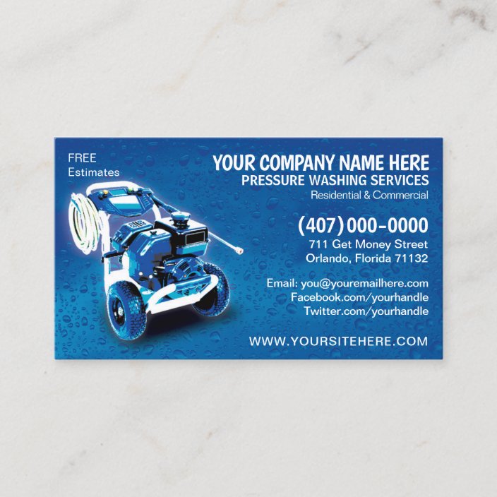 Power Washing Business Cards Templates Free