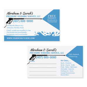 Pressure Washing & Cleaning Business Card Template