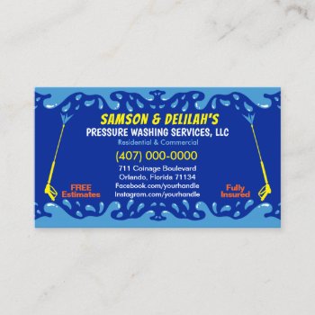 Pressure Washing & Cleaning Business Card Template by WhizCreations at Zazzle